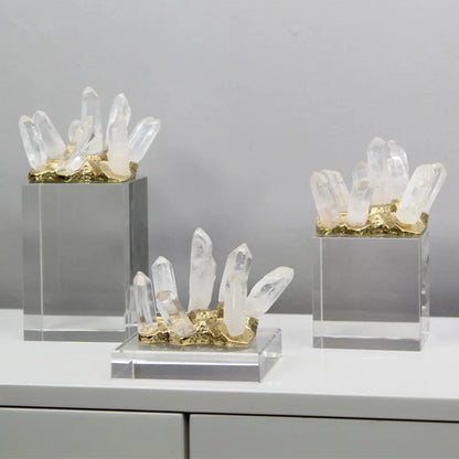 DecorBites™ Crystal Stone Marble Entrance TV Cabinet Club Soft Decoration