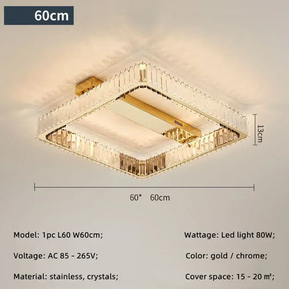 DecorBites™ Crystal Dimmable Ceiling Light - Luxury Living Room Bedroom Lamp