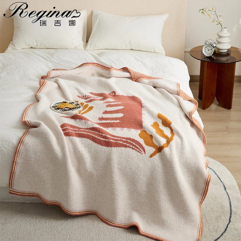 ™ Kawaii Crocodile Pattern Throw Blanket