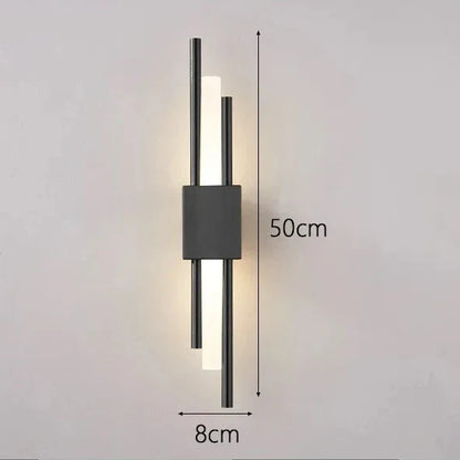 DecorBites™ Black & Gold Acrylic Pipe Wall Lamp, Modern LED Room Decor Sconce