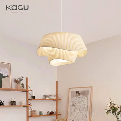 DecorBites™ Cream Fabric Chandelier: Retro Nordic Attic Light for Bedroom, Living Room, Dining Room