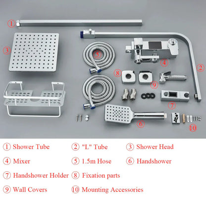 DecorBites™ Digital Display Shower Faucet Set with Rain Shower Head
