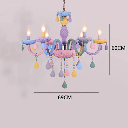 DecorBites™ Kids Room LED Macaron Ceiling Chandelier for Boys Girls Bedroom Decor