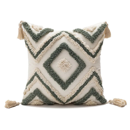 DecorBites™ Boho Loop Pillowcase - Grey Beige Tufted Cushion Cover for Home Decoration
