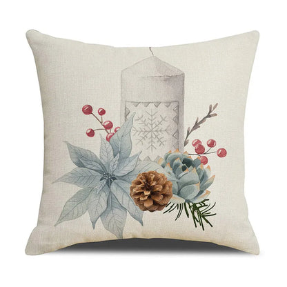 DecorBites™ Cartoon Birds Christmas Pillowcase 45X45cm - Linen Sofa Cushion Cover