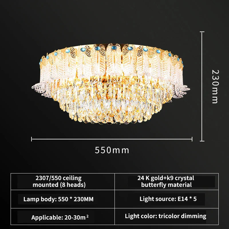 DecorBites™ Crystal Candle Chandelier for Luxury Living Room, Bedroom, and Dining Room