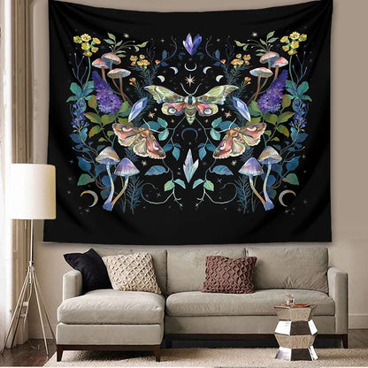 DecorBites™ Celestial Botanical Tapestry Wall Hanging - Starry Sky Dorm Decor