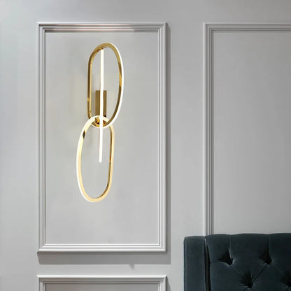 DecorBites™ Gold LED Wall Sconce Dimmable Lighting Fixture Polished Steel Modern Luminarias