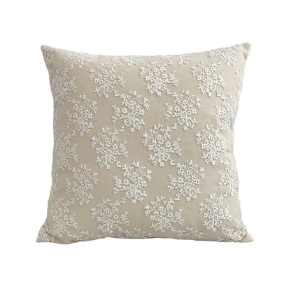 DecorBites™ Boho White Lace Floral Sofa Cushion Cover Wedding Decor Throw Pillows