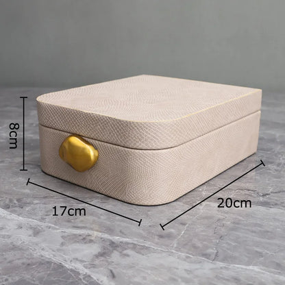 DecorBites™ Leather Jewelry Box: Stylish Dresser Table Decor & Storage Jar