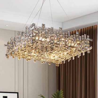 DecorBites™ Elegant Crystal Chandelier for Living Room, Bedroom & Dining Area