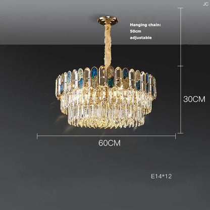 DecorBites™ Dimmable LED Sea Shell Crystal Chandelier Luminaire for Living Room