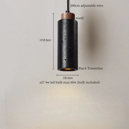 DecorBites™ Black Travertine Pendant Light - Nordic Minimalism LED Pendant Lamps for Living Dining Room