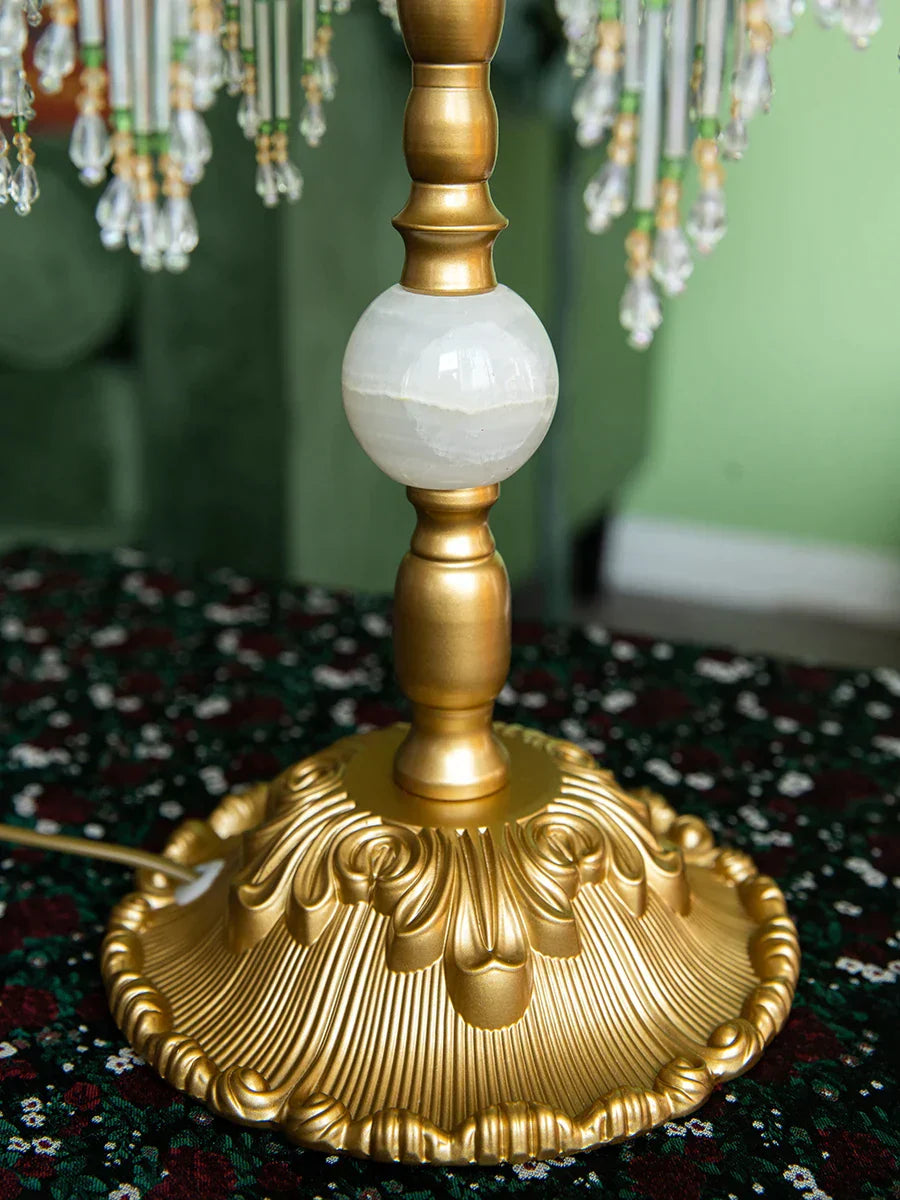 DecorBites™ Little Roses Retro Table Lamp Luxury Handmade Small Lampshade Bedroom