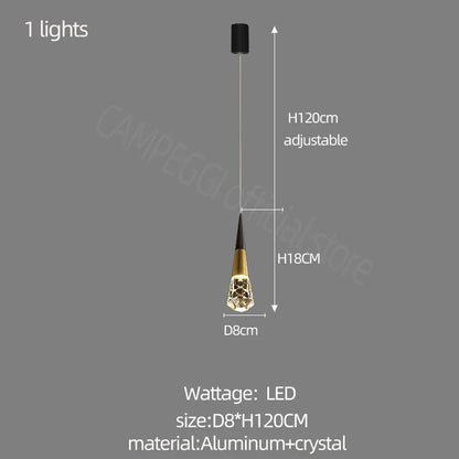DecorBites™ Crystal Chandelier LED Staircase Lamp for Elegant Living Room, Kitchen, and Restaurant