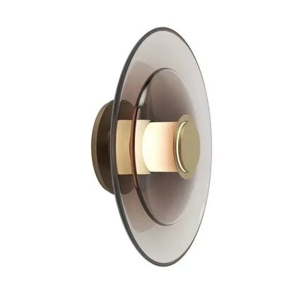 DecorBites™ Amber Glass Disc Wall Lamp: Modern Minimalist LED Sconce Lighting Fixture