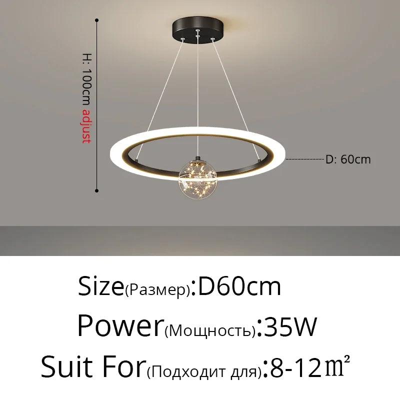 DecorBites™ LED Star Chandelier for Modern Living Room Bedroom Decor