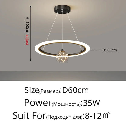 DecorBites™ LED Star Chandelier for Modern Living Room Bedroom Decor