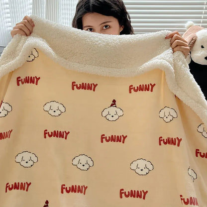 DecorBites™ Cozy Fleece Blanket | Multi-Use Office & Home Shawl | Soft & Warm Blanket
