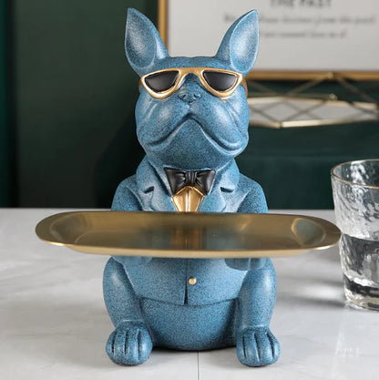 DecorBites™ French Bulldog Figurine Tray Sculpture Coin Bank Home Decor Statue