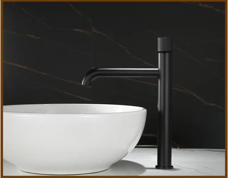 DecorBites™ Brushed Gold Basin Faucet: Solid Brass Hot Water Mixer Sink Tap