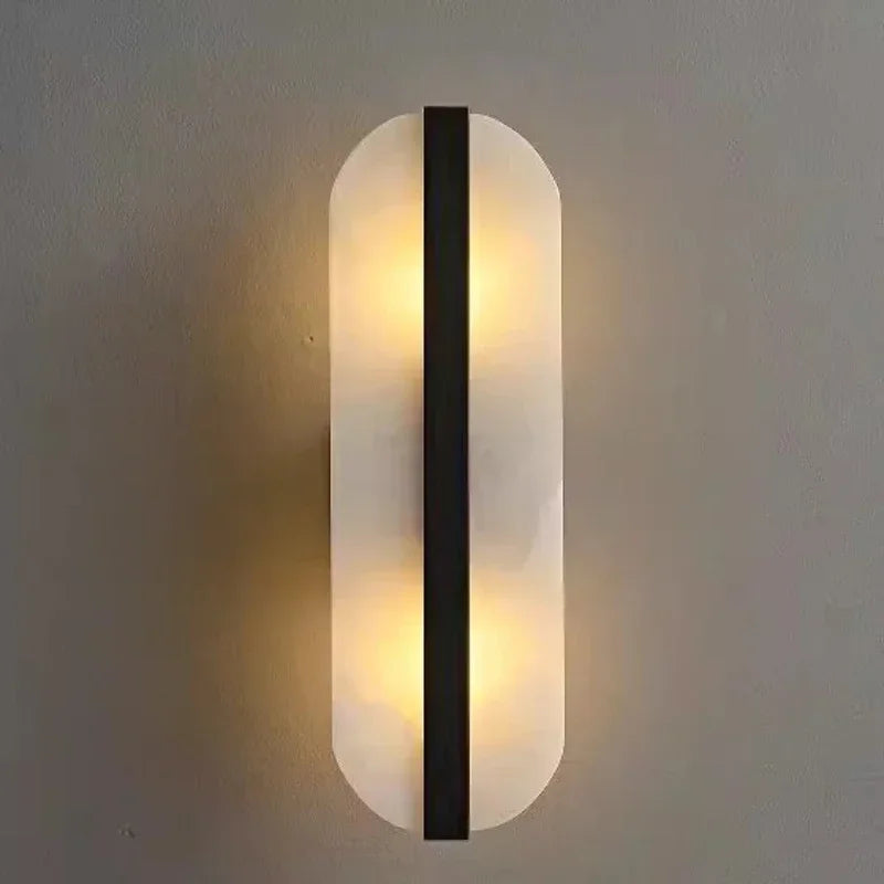DecorBites™ Alabaster Oval Marble Wall Lamp for Indoor Living Room Bedroom Kitchen Corridor Lighting