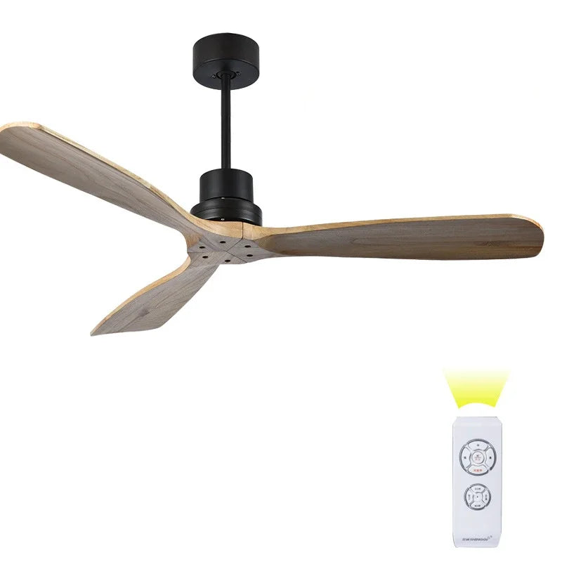 DecorBites™ 52" Propeller Ceiling Fan in Wood, Silent Operation for Home and Loft.