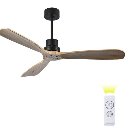 DecorBites™ 52" Propeller Ceiling Fan in Wood, Silent Operation for Home and Loft.