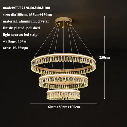 2024 DecorBites™ Modern Crystal LED Chandelier for Living & Dining Room Decor