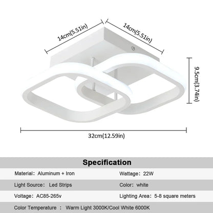 DecorBites™ Acrylic Chandelier Light Modern Minimalist Ceiling Lamp for Living Dining Bedroom