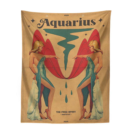 DecorBites™ Constellation Tarot Tapestry: Retro Modern Woman Wall Hanging & Room Decor