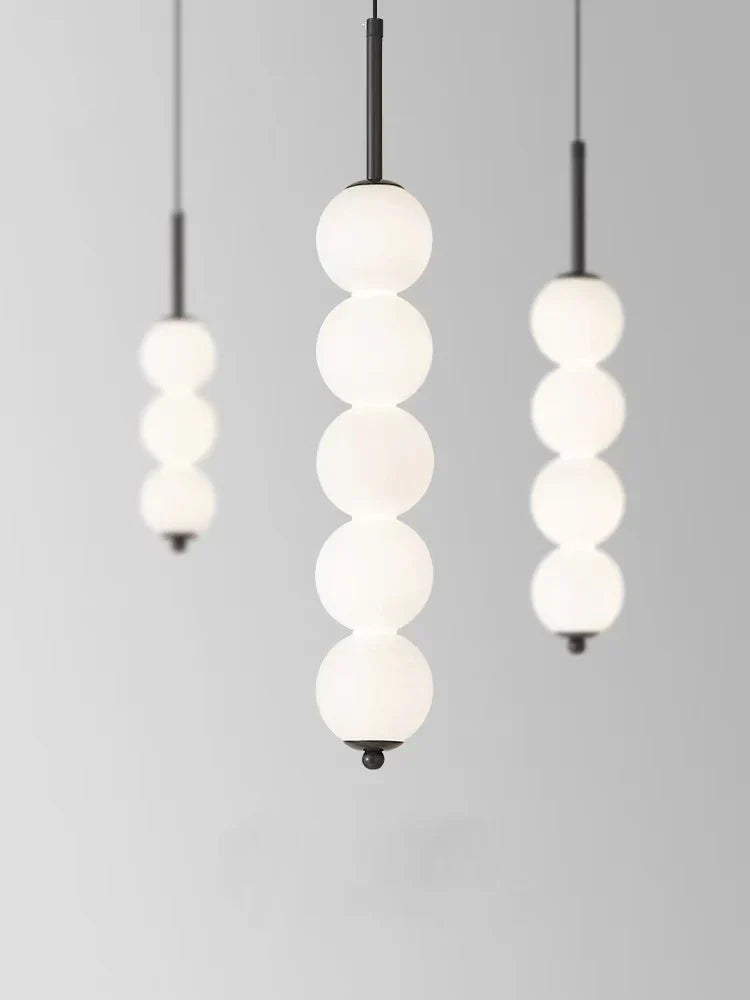 DecorBites™ LED White Pearl Glass Pendant Lights for Kitchen Bar Decor - Bubble Hanging Lamp