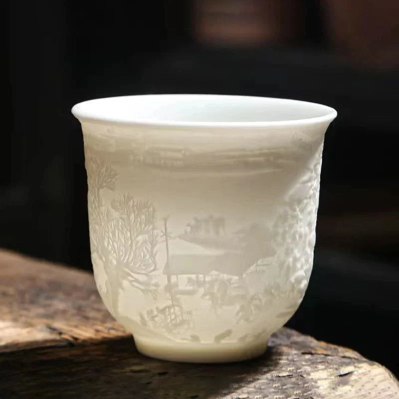 DecorBites™ Bone China Tea Cup Set | Cute Goat Fat Jade Ceramic Teacups & Mugs