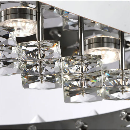 DecorBites™ Crystal Ceiling Light: Modern Luxury Stainless Steel Dimmable Fixture for Living & Dining Room