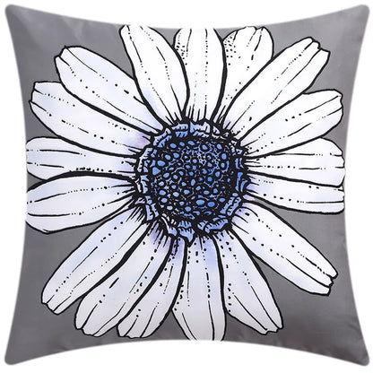 DecorBites™ Blue Floral Cushion Cover 45x45cm for Modern Home Decor & Office Sofa