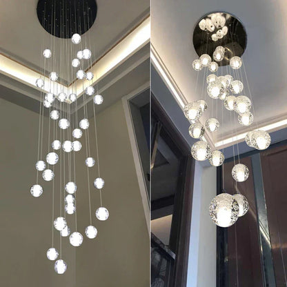 DecorBites™ Crystal Ceiling Chandelier for Staircase & Hallway, Elegant Long Cable Pendant Light