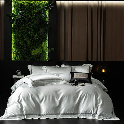 DecorBites™ Luxe Champagne Bedding Set in Silky Egyptian Cotton - Queen King Sizes