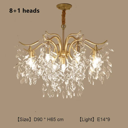 DecorBites™ Crystal Chandelier: Modern Minimalist Luxury LED Lighting for Living Room and Bedroom
