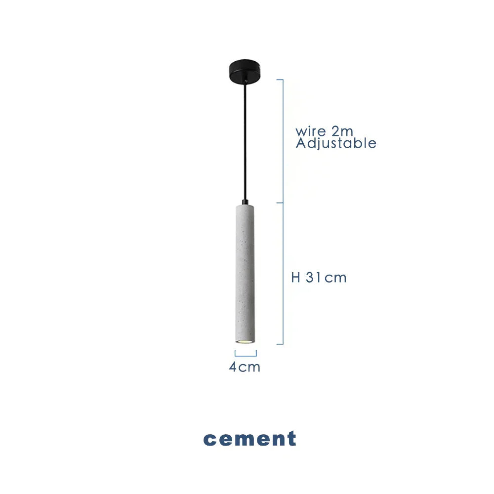 DecorBites™ Concrete Tube Pendant Light Chandelier