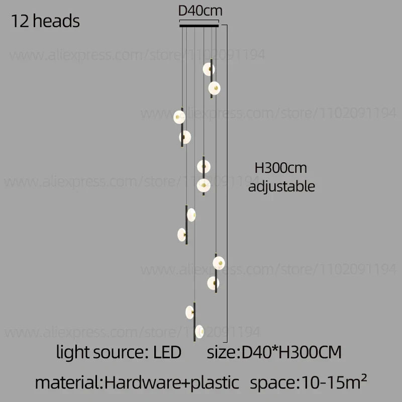 DecorBites™ LED Oval Chandelier for Modern Indoor Lighting in Bedroom and Living Room