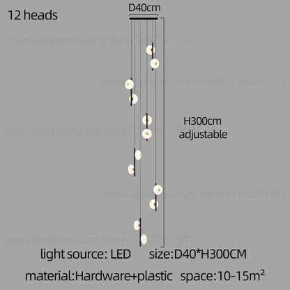 DecorBites™ LED Oval Chandelier for Modern Indoor Lighting in Bedroom and Living Room