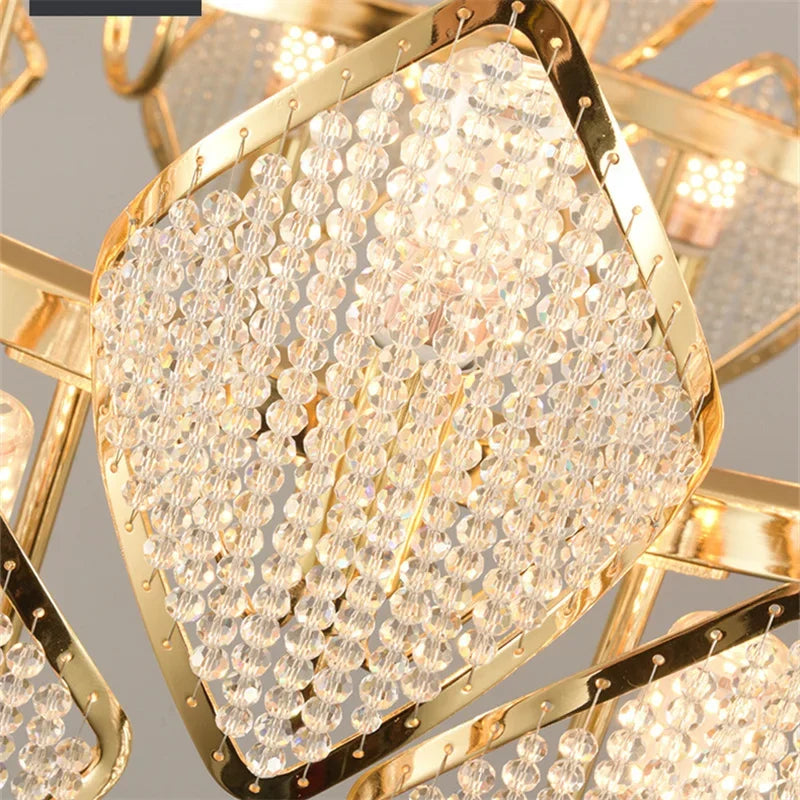 DecorBites™ Crystal Chandelier Pendant Light: Elegant Modern Luxury for Living Room Decor