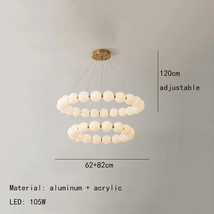 DecorBites™ Gold Acrylic LED Ceiling Chandelier for Living Room Bedroom Pendant Lighting