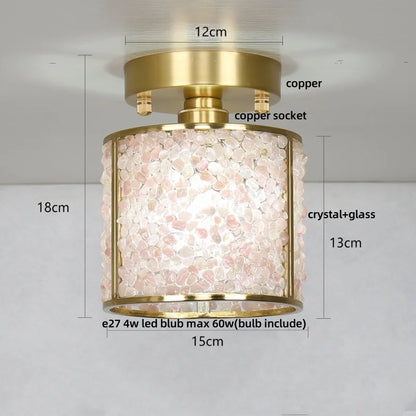 DecorBites™ Copper Canopy LED Ceiling Light Glass Crystal Nordic Modern Decor for Home