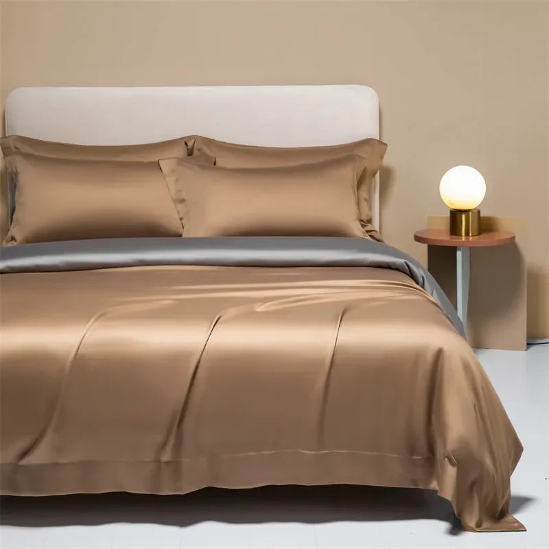 DecorBites™ Cooling Cotton Solid Bedding Set Ultra Soft Quilt Cover for Summer