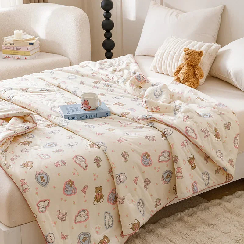 DecorBites™ Cooling Summer Blanket | Soft & Breathable Natural Plant Comforter