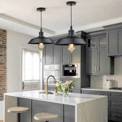 DecorBites™ Black Farmhouse Pendant Light for Kitchen Island Stair Dining Hallway