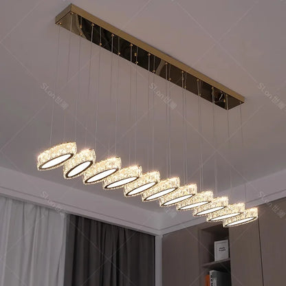 DecorBites™ Crystal Chandelier Stair Pendant Lamp Living Room Interior Lighting
