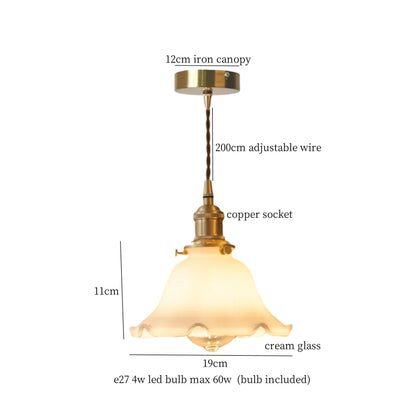 DecorBites™ Glass LED Pendant Flower Lampshade for Bedroom & Living Room Decor