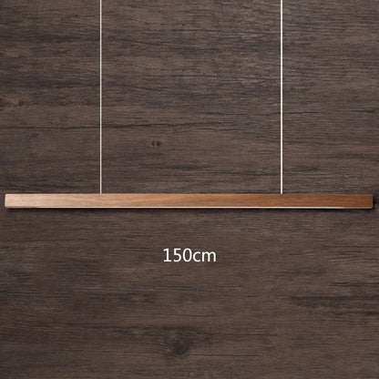 DecorBites™ Black Walnut Dining Pendant Light: Simple Log Strip Design for Dining Room, Office